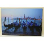 Large photo study of Gondolas, 60cm x 92cm and a Mark Egerton Images photo 'Skiff on Blue, Isle of