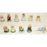 Royal Doulton Brambly Hedge figures: Mr. Saltapple, Mrs. Crustybread, Primrose Woodmouse, Old Mrs.