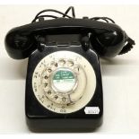 1960s G.P.O. black dial telephone, converted to new socket (in working order)