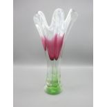 Continental glass flower vase, H37cm