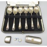 Geo.VI set of six hallmarked Sterling silver teaspoons by Stower & Wragg Ltd., 1939, 2.61ozt, in