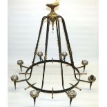 Pair of Uttermost Lighting Indian style bronze finish Le Tigre table lamps with shades, as new,