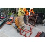 Bedford tip up king-size electric concrete mixer with stand