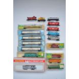 Collection of N gauge American freight wagons including a Russell Union Pacific Snow Plough by
