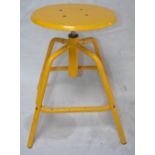 All metal adjustable workshop stool, no makers marks