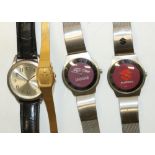 Jaguar quartz wrist watch on bracelet strap similar Suzuki wrist watch, ladies Pulsar gold plated