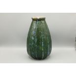 Amanda Barrie collection - Martin Brothers, Martinware green gourd shaped vase, H26.5cm (AF)