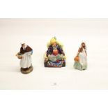 Three Royal Dalton Figures Abdullah No HN2104 H15cm, Country Lass HN No 1991 H19.5cm TM No HN2057