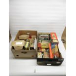 Collection of boxed vintage Kitchenalia inc. mincers, cream maker, tongs, etc. (2 boxes)