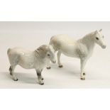 Beswick grey Connemara pony #1641, and a Beswick grey Shetland pony #1033