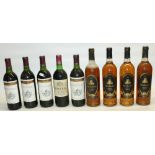 Five bottles Mayne de Peyrigat 2006 Bergerac 75cl and four bottles 2003 Monbazillac 75cl