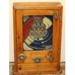 Vintage oak cased penny slot pinball arcade machine, W51cm D18.2cm H69.2cm
