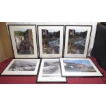 After Dave Manship (British Contemporary); Five framed and mounted photographs of Staithes Beck