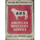 Enamelled sign "American Breeders Service" W34cm H49cm