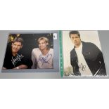 Photo of Brad Pitt and Harrison Ford with signatures, and a Brad Pitt photo with signature