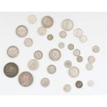 GB pre-1920 silver content coinage, threepence through crown, approx. 216g