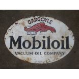 Enamelled sign "Gargoyle Mobiloil Vacuum Oil Company" W71cm H49cm