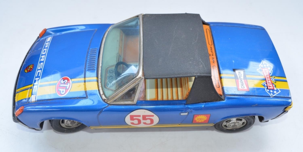 Vintage boxed tin-plate battery operated "Bump And Go Action" Porsche 914 model, Japanese made by - Image 2 of 6