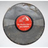 Double sided enamelled circular sign "His Master's Voice and Columbia Records" D46cm