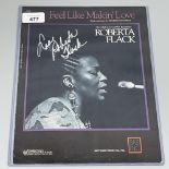 Feel Like Makin' Love music and lyrics paperback front cover, with Roberta Flack signature