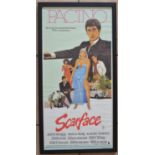 Original portrait format movie poster for Brian De Palma's "Scarface" starring Al Pacino (