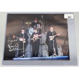The Beatles - coloured photo, with Ringo Starr, Paul McCartney & George Harrison signatures