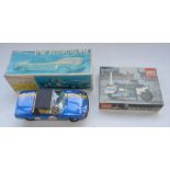 Vintage boxed tin-plate battery operated "Bump And Go Action" Porsche 914 model, Japanese made by