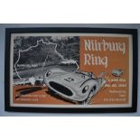 Framed print "Nurnburg Ring" (61.6x38.5cm), 2 unopened six poster sets from PML Editions (Ferrari