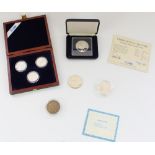 Gode the Three Kaisers silver proof coin set, 1979 Turks and Caicos silver proof 10 crown, 1998