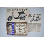 Tamiya 1/12 scale Yamaha Beluga 80 Scooter model kit (item no 1405), un started with all sprues