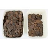 Large collection of GB copper pennies and halfpennies with other mixed copper coinage (2 tubs)