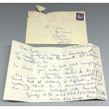 George Harrison - Letter from George Harrisons mother to Vendor written in blue biro ink: 'Dear