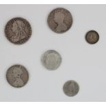 Mixed GB and world coinage inc. 1849 Godless Florin and small selection pre-1920 silver coins (qty)
