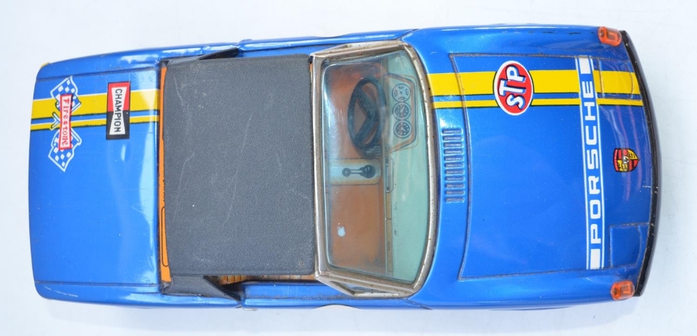 Vintage boxed tin-plate battery operated "Bump And Go Action" Porsche 914 model, Japanese made by - Image 3 of 6