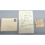 Hand written letter from Clementine Churchill to Mrs E. Smith, dated January 1965 thanking her for