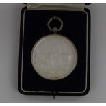 Staffordshire Agricultural Society silver medallion, engraved to reverse - Awarded to Mr. Harry