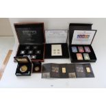 Selection of proof coin sets and individual medallions incl. WWII silver coin collection, 2018