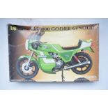 Heller Humbrol 1/8 scale Kawasaki 1000 Godier Genoud plastic motorbike kit (item no 80974), box