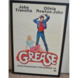 Original one sheet Paramount Pictures movie poster for "Grease" starring John Travolta and Olivia