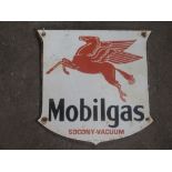 Enamelled sign "Mobilgas Socony-Vacuum" W42cm H42cm