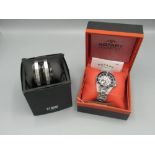 Rotary Aqua speed automatic wristwatch with skeletonised dial in stainless steel case on matching