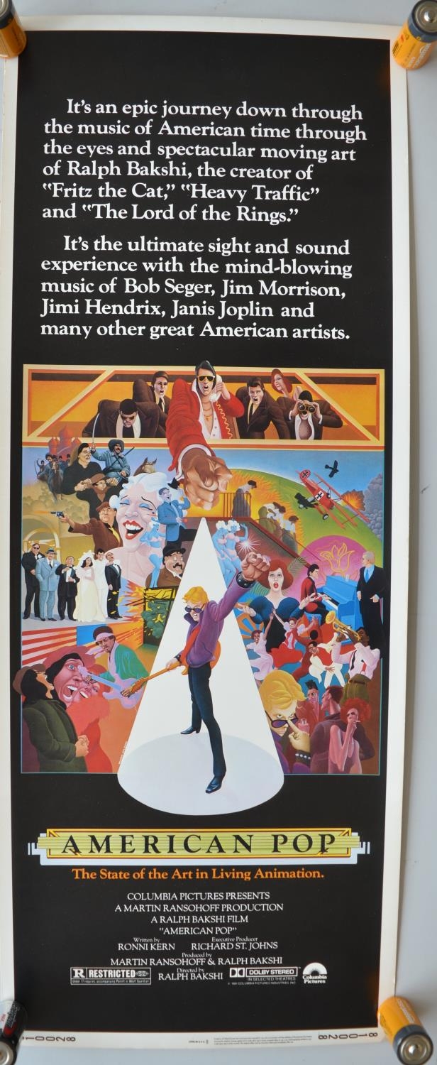 Original US release vertical format card stock insert poster for the animated movie "American