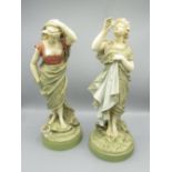 Anthea Turner Collection - Robinson & Leadbeater antique bisque figure of a girl in flowing robes,