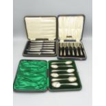 Cased set of six Victorian teaspoons, by Allen & Darwin Sheffield 1896, cased set of six George VI