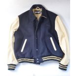 Schott baseball jacket, size XL, wool/polyester body with cowhide sleeves
