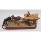 Border Fine Arts 1985 hay harvest scene, 256/350, L44cm H approx. 19cm (a/f)