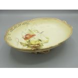 Anthea Turner Collection - Royal Worcester blush ivory low comport, decorated with flowers and