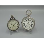 Collingwood & Son Middlesbrough silver key wound and set open faced pocket watch signed dial with