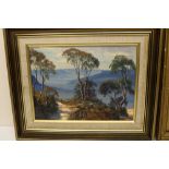 John Emmett (Australian b.1927); 'A Cliff Walk Overlooking The Jamieson Valley, Katoomba' oil on