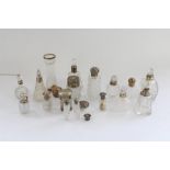 Hallmarked silver and glass dressing table bottles, jars and pots of various dates, max H14cm